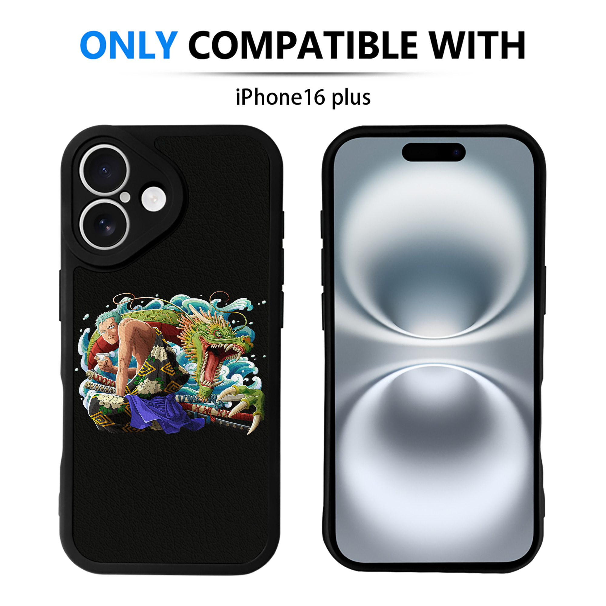 （画像用） ワンピース ロロノア・ゾロ ONE PIECE Roronoa Zoro 【iPhone 16シリーズ対応】シリコンスマホケース（レザー調） 材質：シリコン